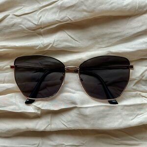 Channel Glasses -Gold frame/ dark grey/black lenses